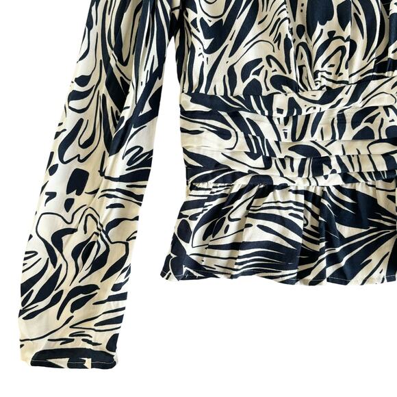 BA&SH Cae Graphic Print Draped V-Neck Long Sleeve Blouse Size Medium NWT - Picture 13 of 15